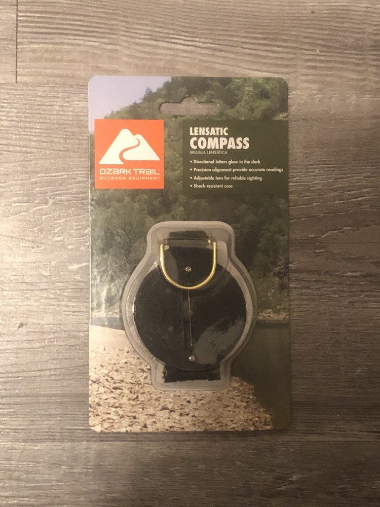 OZARK TRAIL LENSATIC COMPASS, BLACK