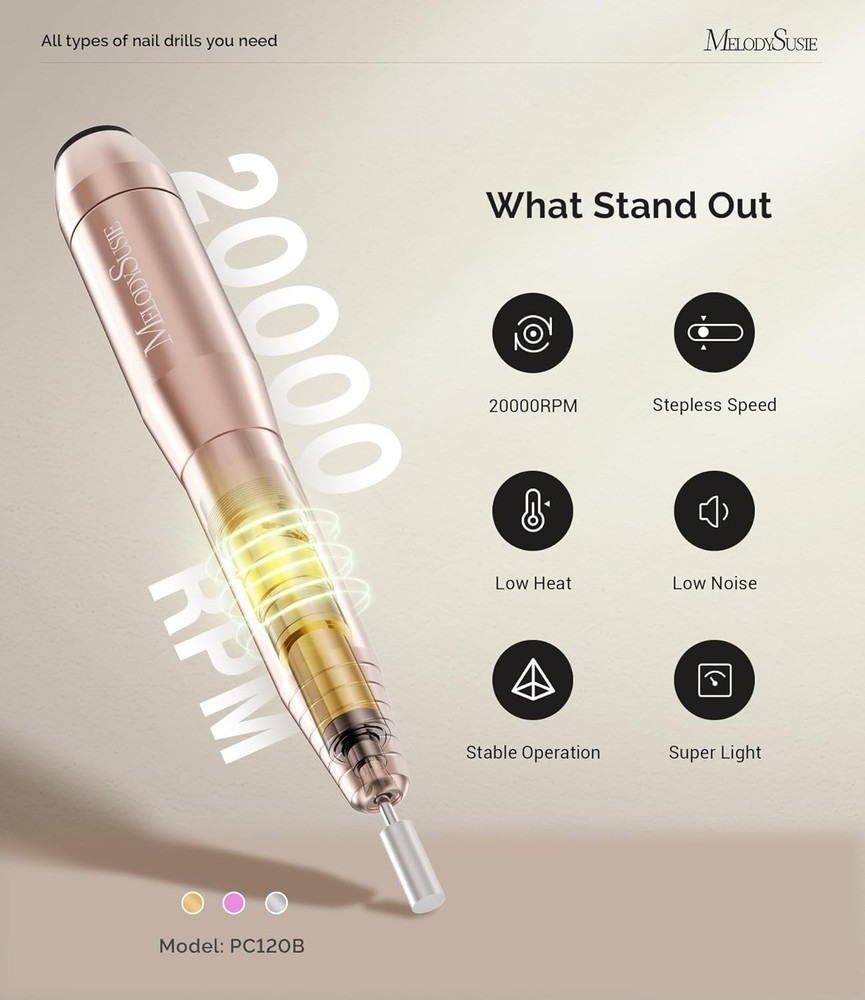 Multifunctional Nail Drill Kit with Metal Bits - Compact & Lightweight Design