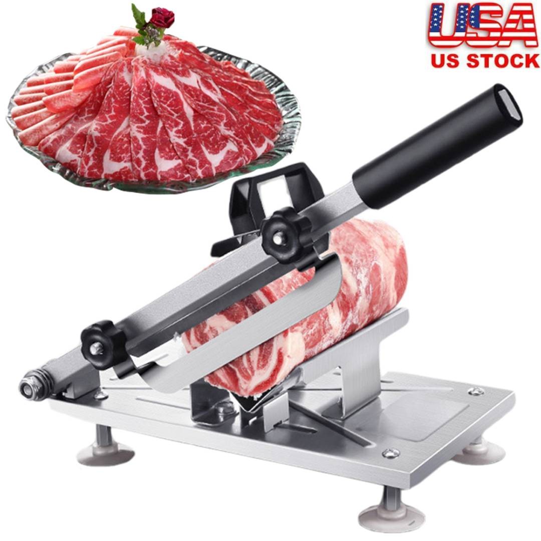 Stainless Steel Manual Meat Slicer Slicing Machine Frozen Meat Beef Bones Cutter