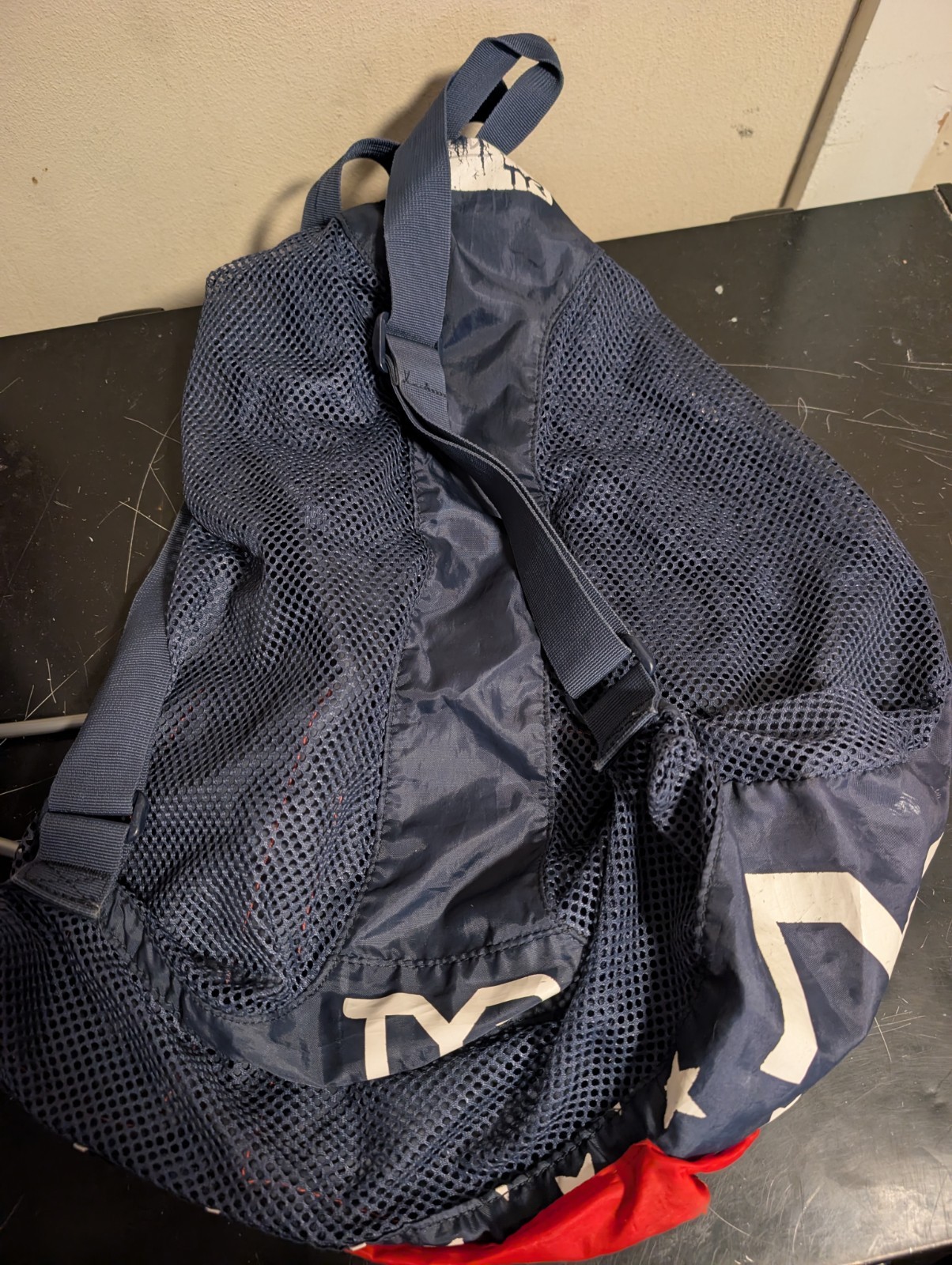 TYR 40L Big Mesh Mummy Backpack Red White & Blue USA Stars & Stripes Print Bag