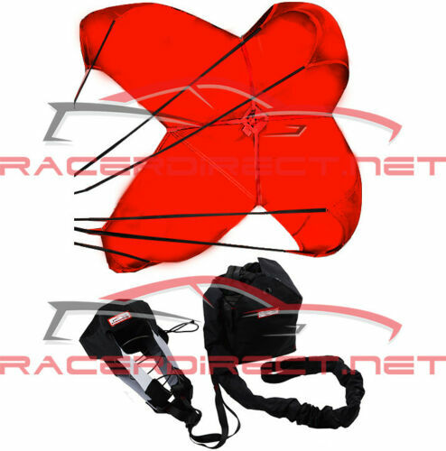 DRAG RACING 12' PARACHUTE SPRING LOADED DRAG SAFETY CHUTE RED RACERDIRECT