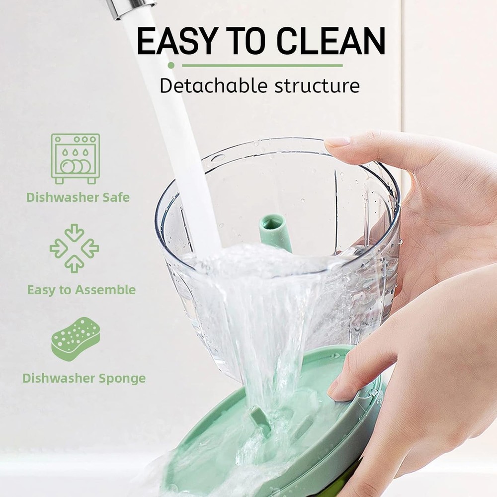 Vegetable Chopper Manual Food Chopper with Container, Hand Pull String Veggie Cu