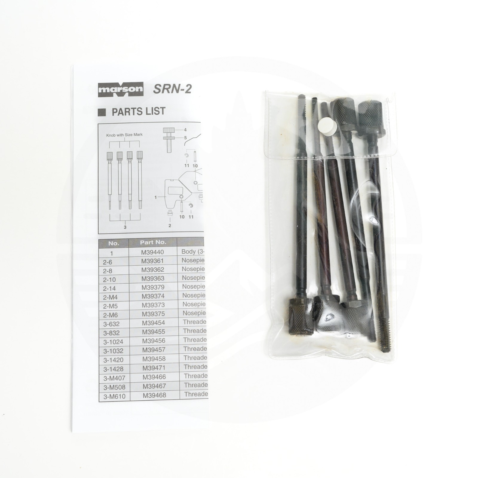 Marson Swivel Head Rivet Nut Setter SRN-2 Klik Turn Mandrels and Nosepiece 39400