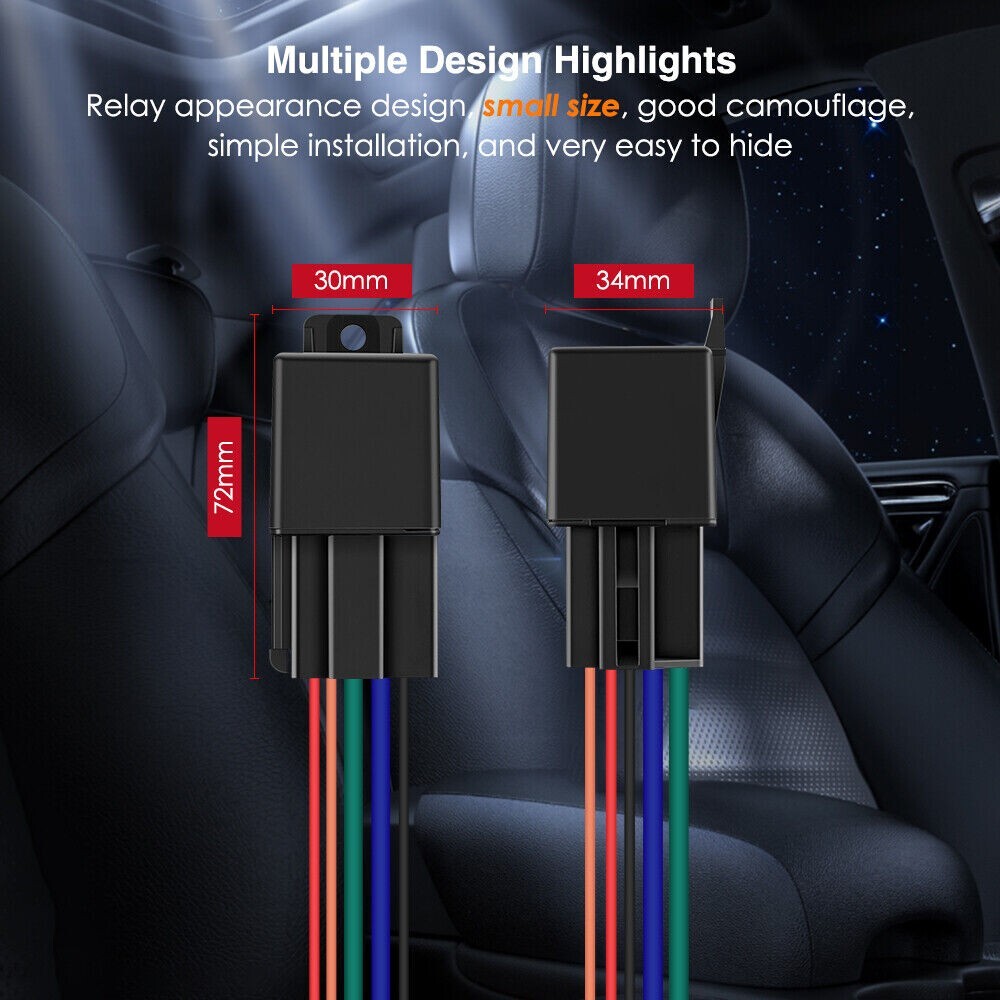 Hidden Car Tracking Relay GPS Tracker Phone APP Alarm Anti-theft Kill Fuel Pump