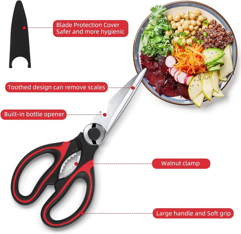 Kitchen Shears For General Cooking Use Heavy Duty Meat Scissors 2 Pack