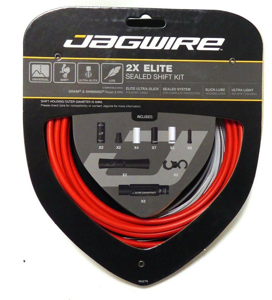 Jagwire Elite Road 2x Sealed Shift Cable Set Red