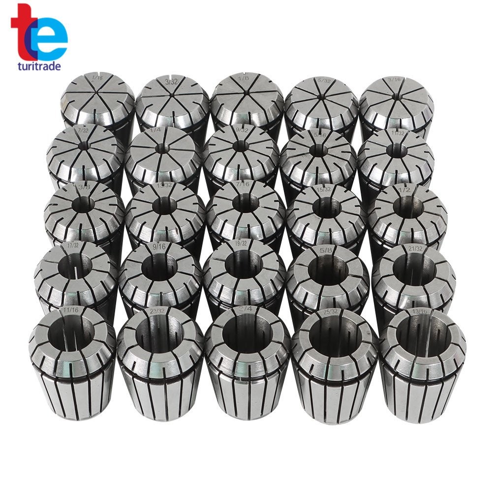 25 Pack Collet Set ER32 Collet Chuck 1/16 inch-3/4 inch Holder Spring Collet Set