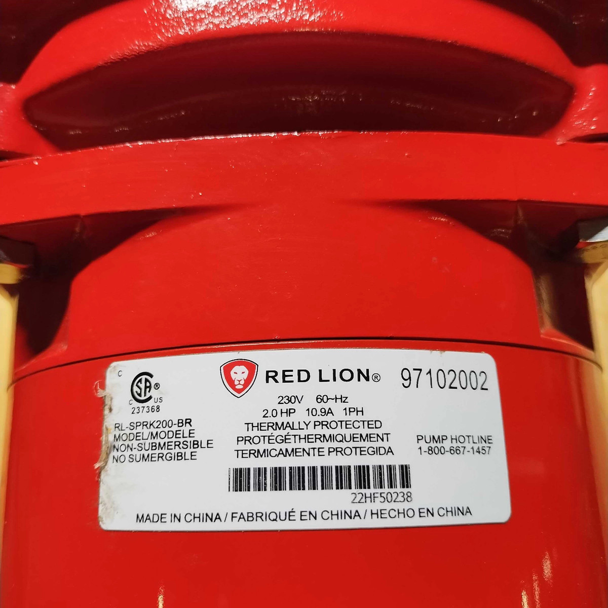 RED LION CAST IRON SPRINKLER PUMP HEAVY DUTY LAWN IRRIGATION WATER PUMP