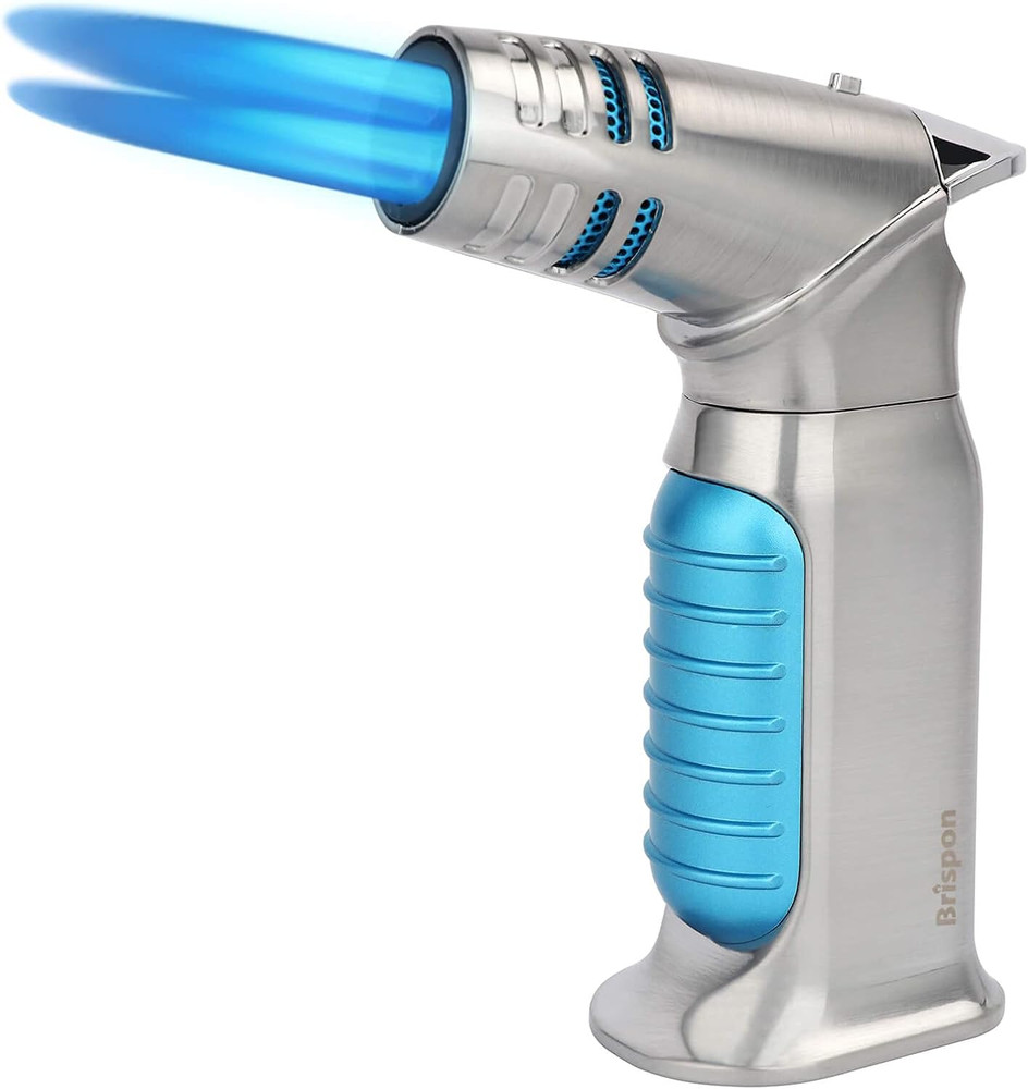 Torch Lighter, Quad 4 Jet Flame Windproof Butane Refillable Lighter with Safety