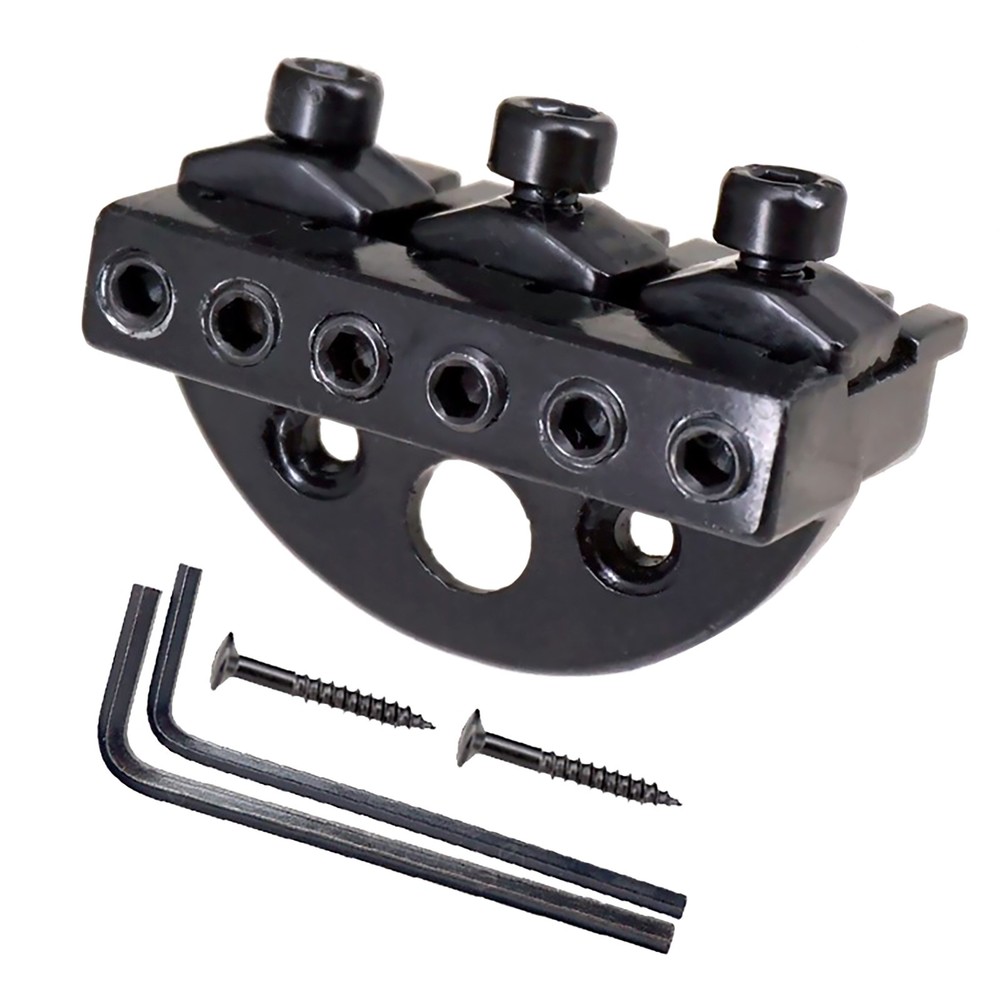Headless Guitar Lock Nut Hardware Assembly for 6-String Models Black Zinc Alloy