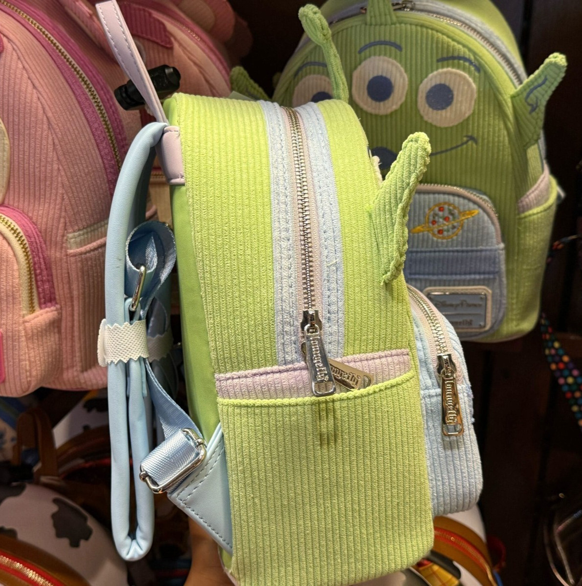 Disney Parks Loungefly Toy Story Alien Pastel Corduroy Pixar Backpack Easter