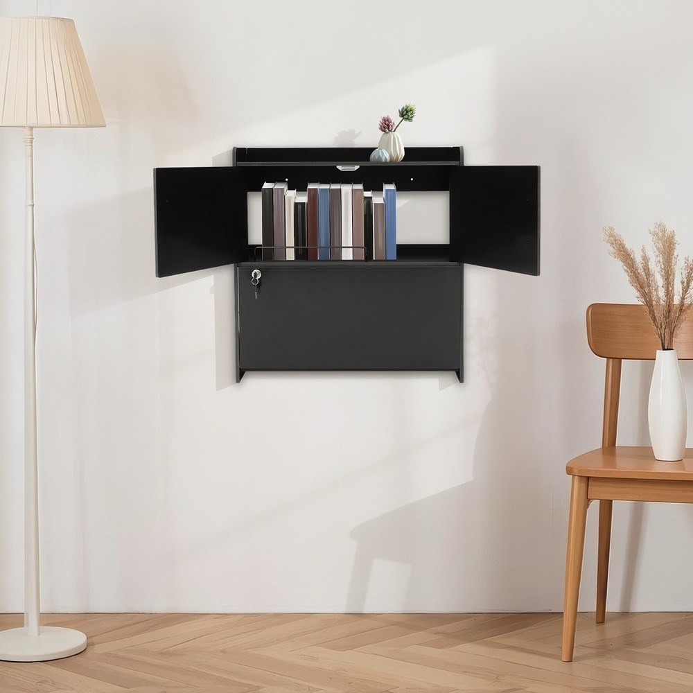 Wall Mounted Desk Cabinet Multifunctional Fold Down Laptop Table Folding Table