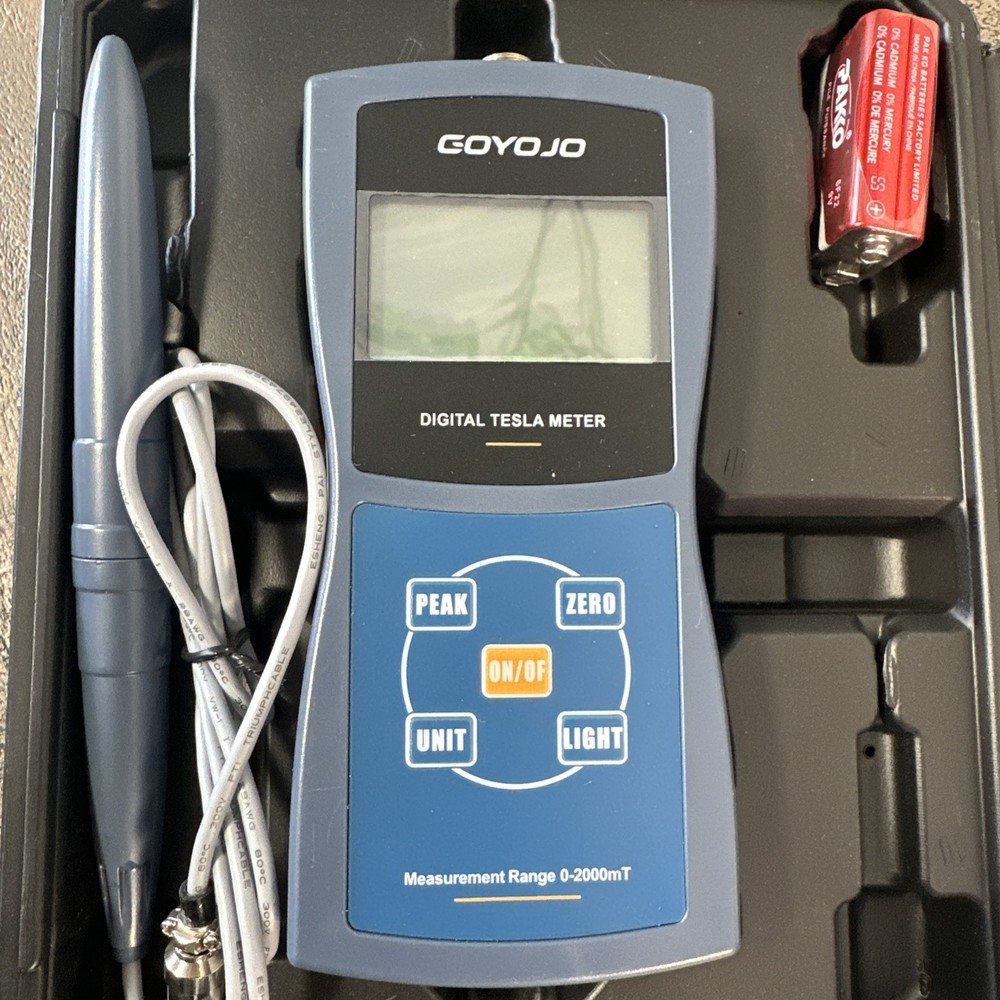 Gauss/Tesla Meter Probe & Auto Range Record 0-20000Gs N/S +5%