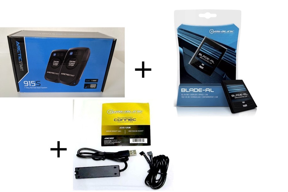 Arctic Start AR915-S Remote Start Kit + BLADE-AL Bypass + ADS-USB Cable Bundle