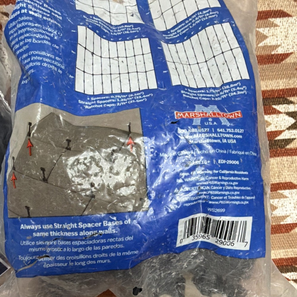Marshalltown Tile Leveling System Spacer Bases Plastic Blue 50 Pack