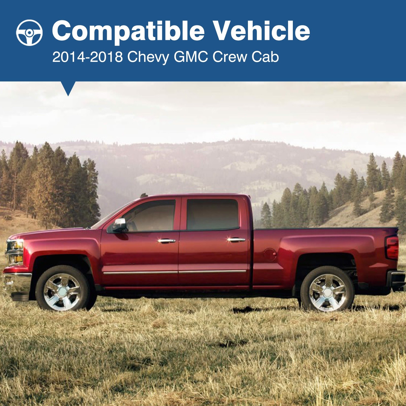 Pair Rocker Panels & Cab Corners For 14-18 Chevy Silverado GMC Sierra Crew Cab