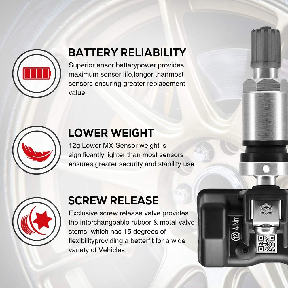 Autel MX-Sensor 2 in 1 Programmable TPMS Sensor for Tire Pressure Tool Universal