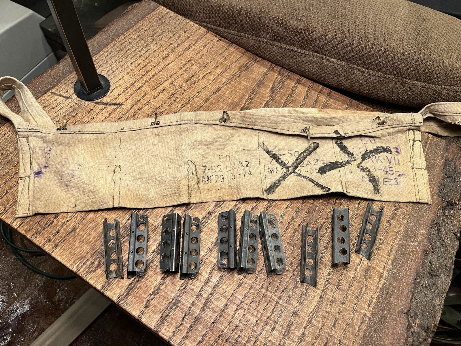 10 Rare Mk3 Pattern 303 British Enfield Rifle Carbine Stripper Clips + Bandoleer