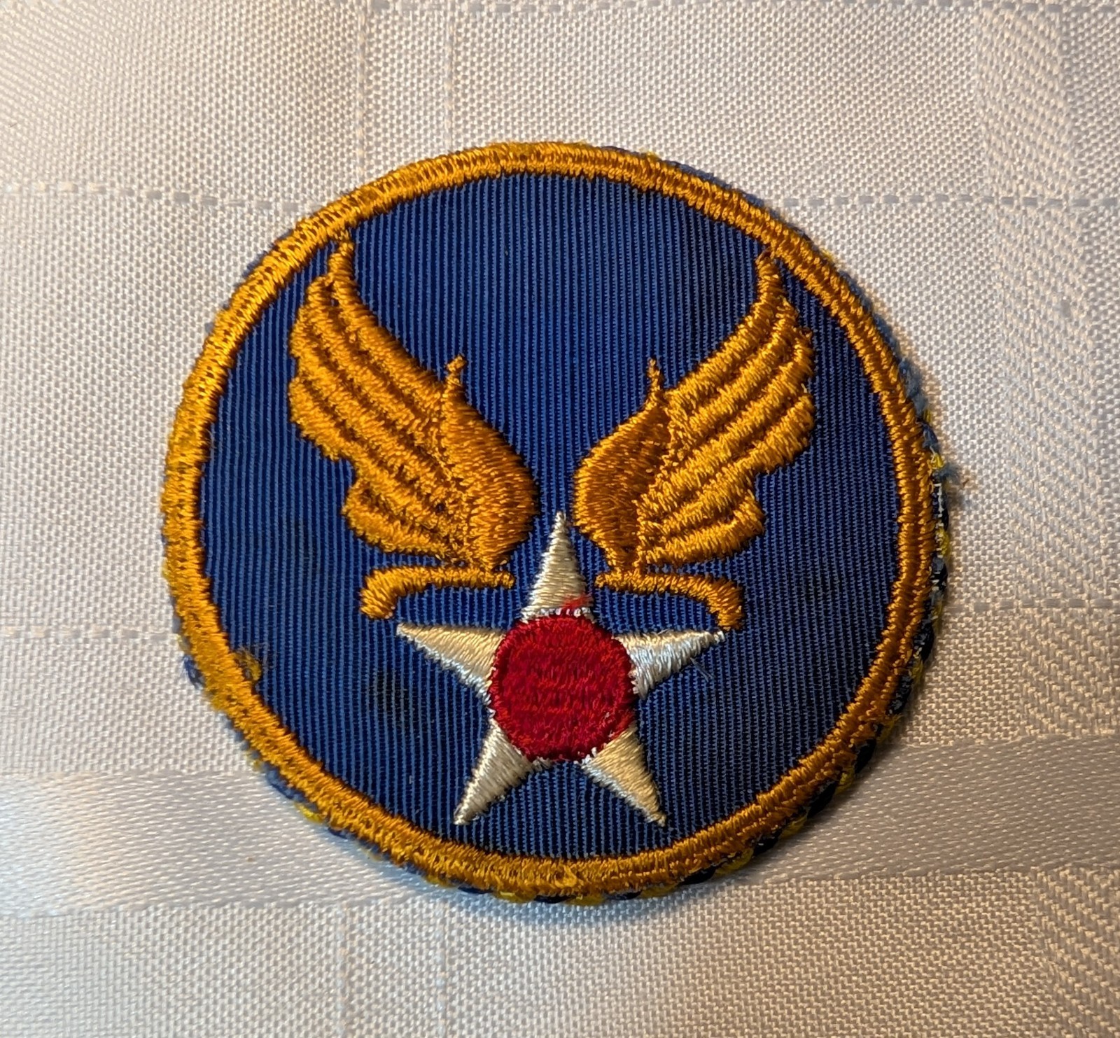 Original 1940s WWII US Army Air Force Sweetheart Purse or Pocket Mirror w/Patch