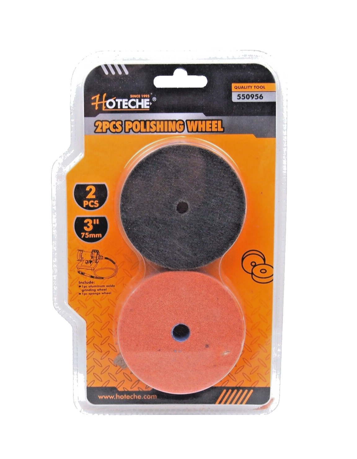 Hoteche 2pc 3" Grinding Polishing Wheel Set For 3" Mini Bench Grinder 550956