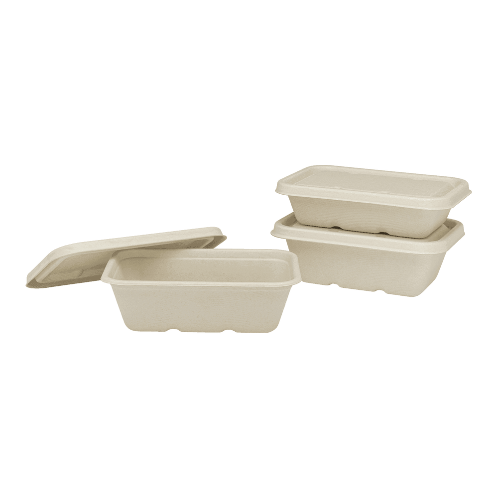 Karat Earth 24oz Natural Bagasse Take Out Container, Rectangular - 500 pcs
