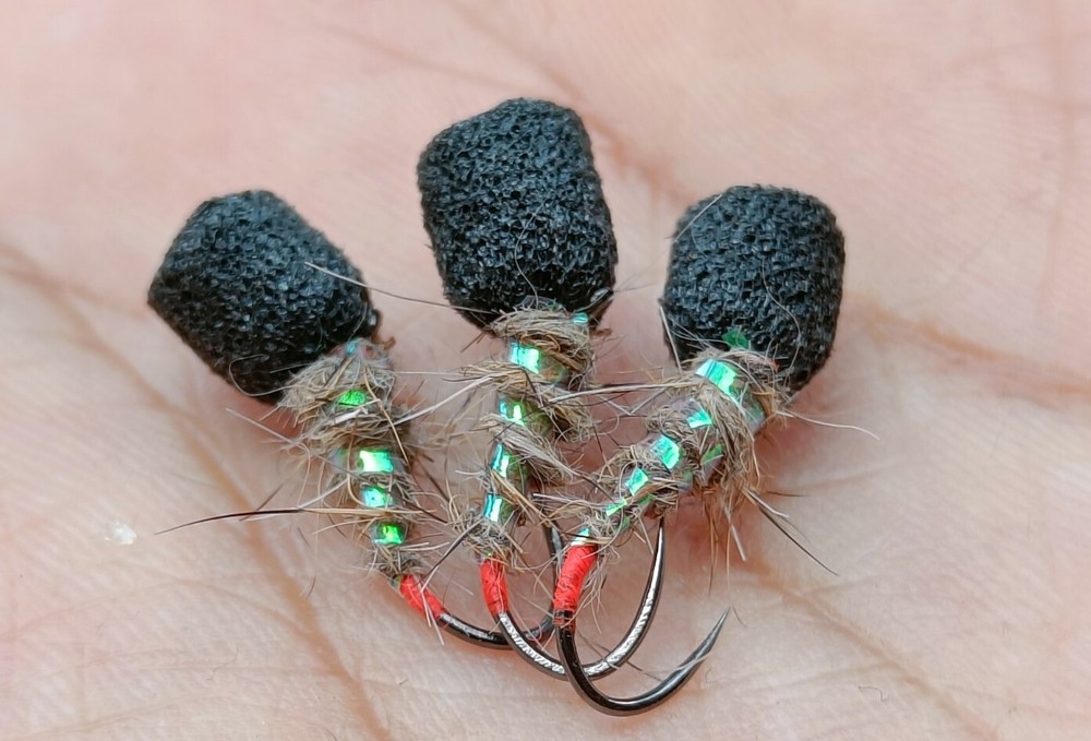 3 X Natural holo Emerger Size 12 flies On Barbless black  Hooks.