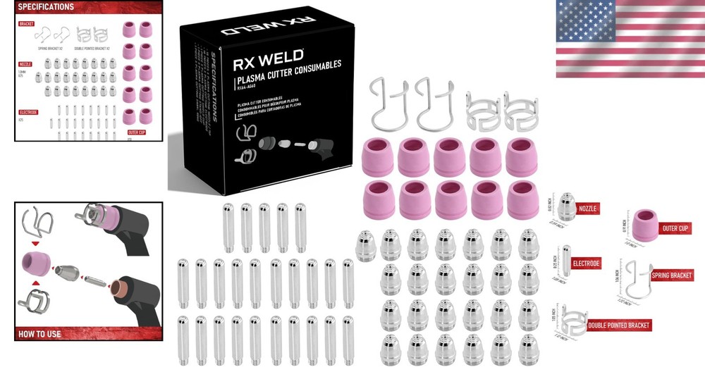 64PCS Precision Plasma Cutter Consumables for AG-60: For DIY & Small Projects