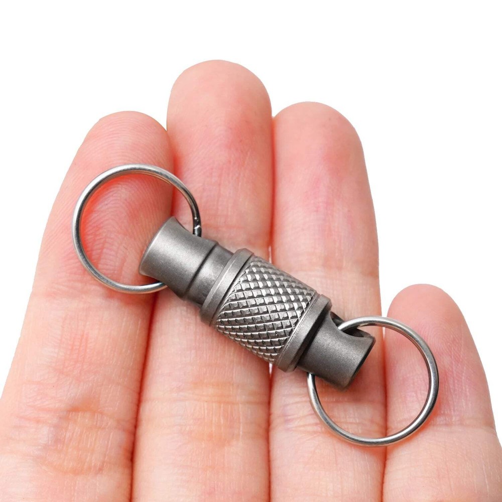 Titanium Alloy Keychain Double Headed Quick Pull Buckle Removable Portable Outdo