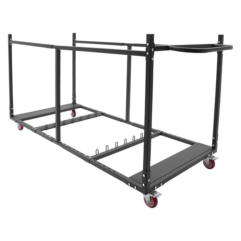 Folding Table Cart for 10 Tables, Adjustable with 4 Easy-Move Wheels