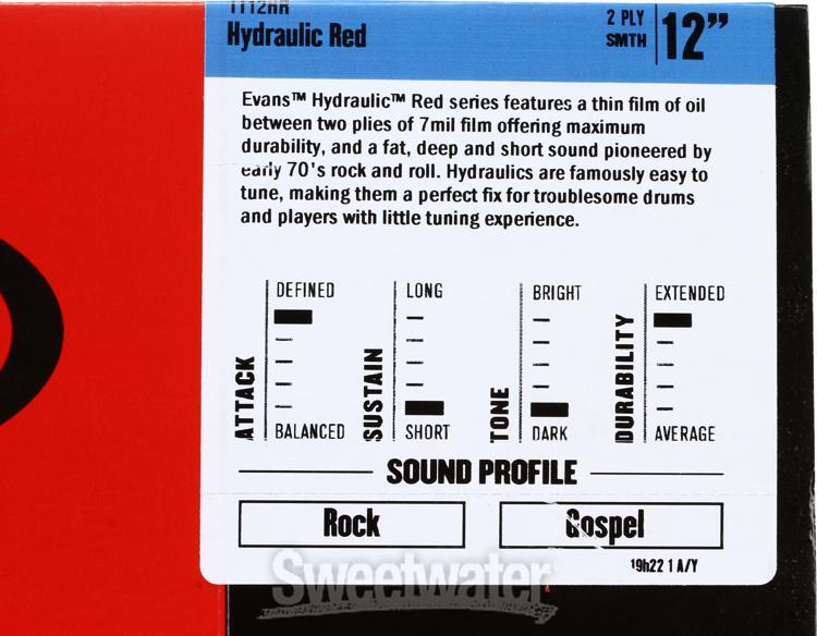 Evans Hydraulic Series Drumhead - 12" - Red