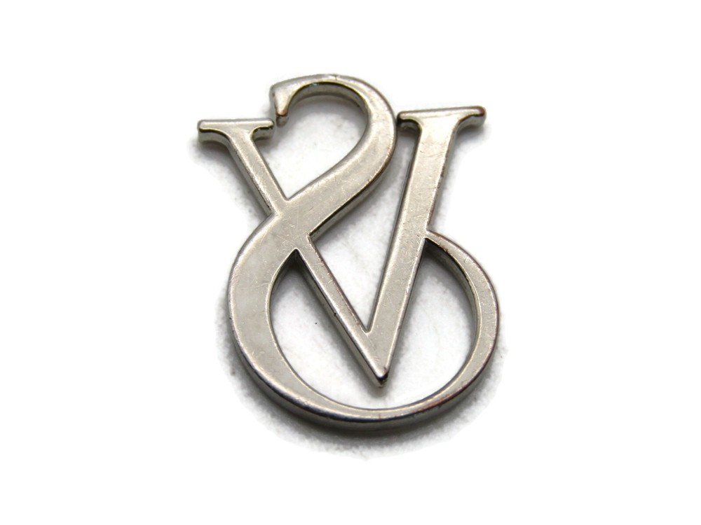 VS Lettered Charm Silver Tone