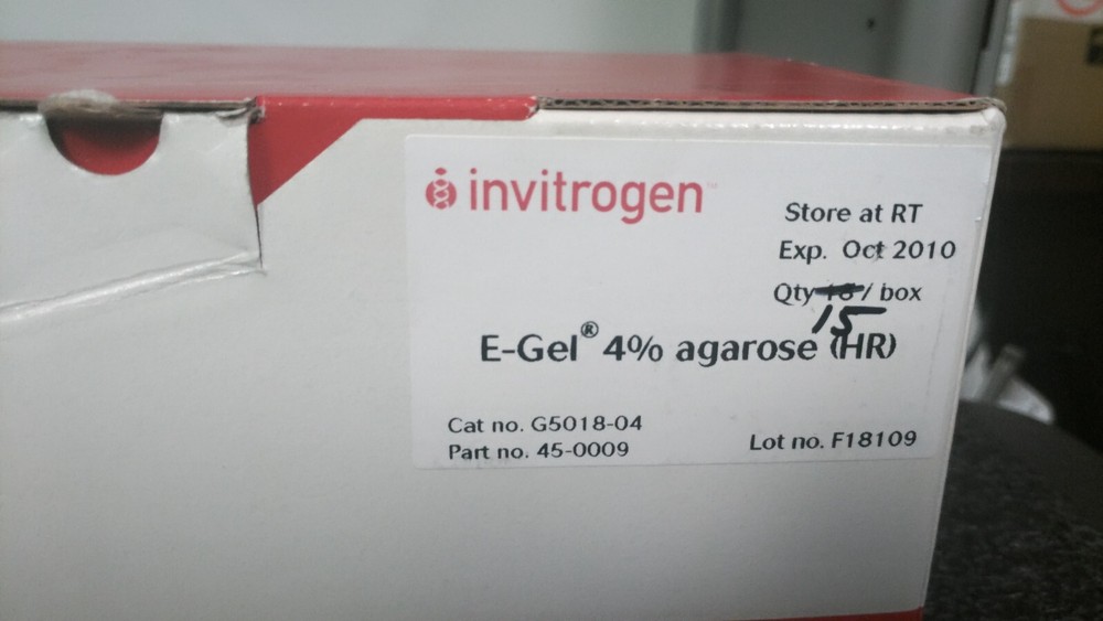 INVITROGEN E-GEL 4% Agarose HR Exp Oct2010 15pcs