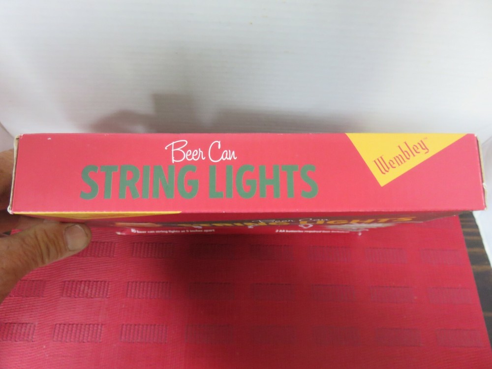 Wembley 10 Battery Powered LED Beer Can String Lights NIB