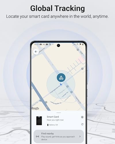 Android Wallet Tracker Card, Smart Card (Android Only), GPS Wallet Black