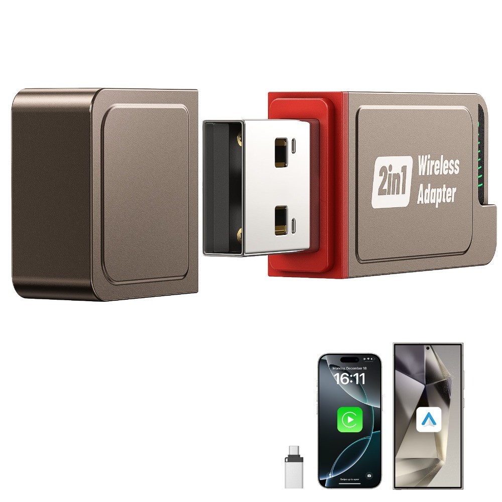 USB Wireless CarPlay Adapter For iPhone Apple Wireless Dongle Plug ＆ Play 2Pack