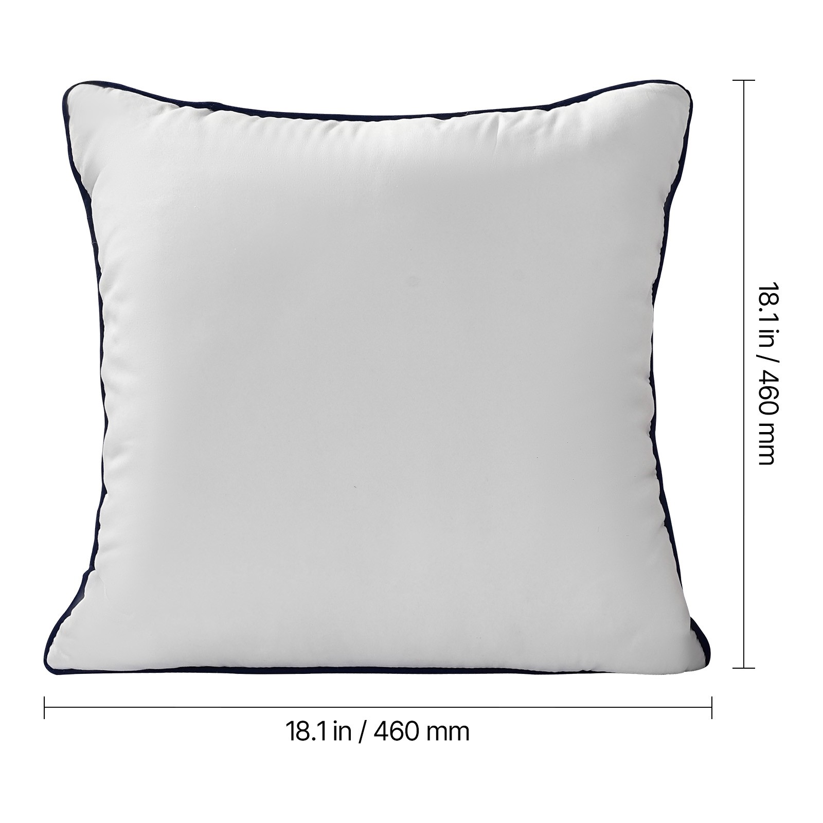 18 x 18 in Throw Pillow Inserts Pack of 2 White Down Alternative Pillows Square