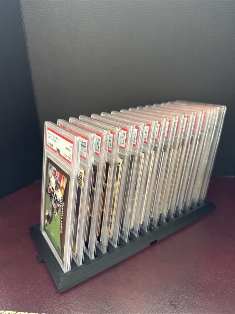 "PSA Graded Card Display" Fits 15 PSA Slabs, Interlocking Display Trays