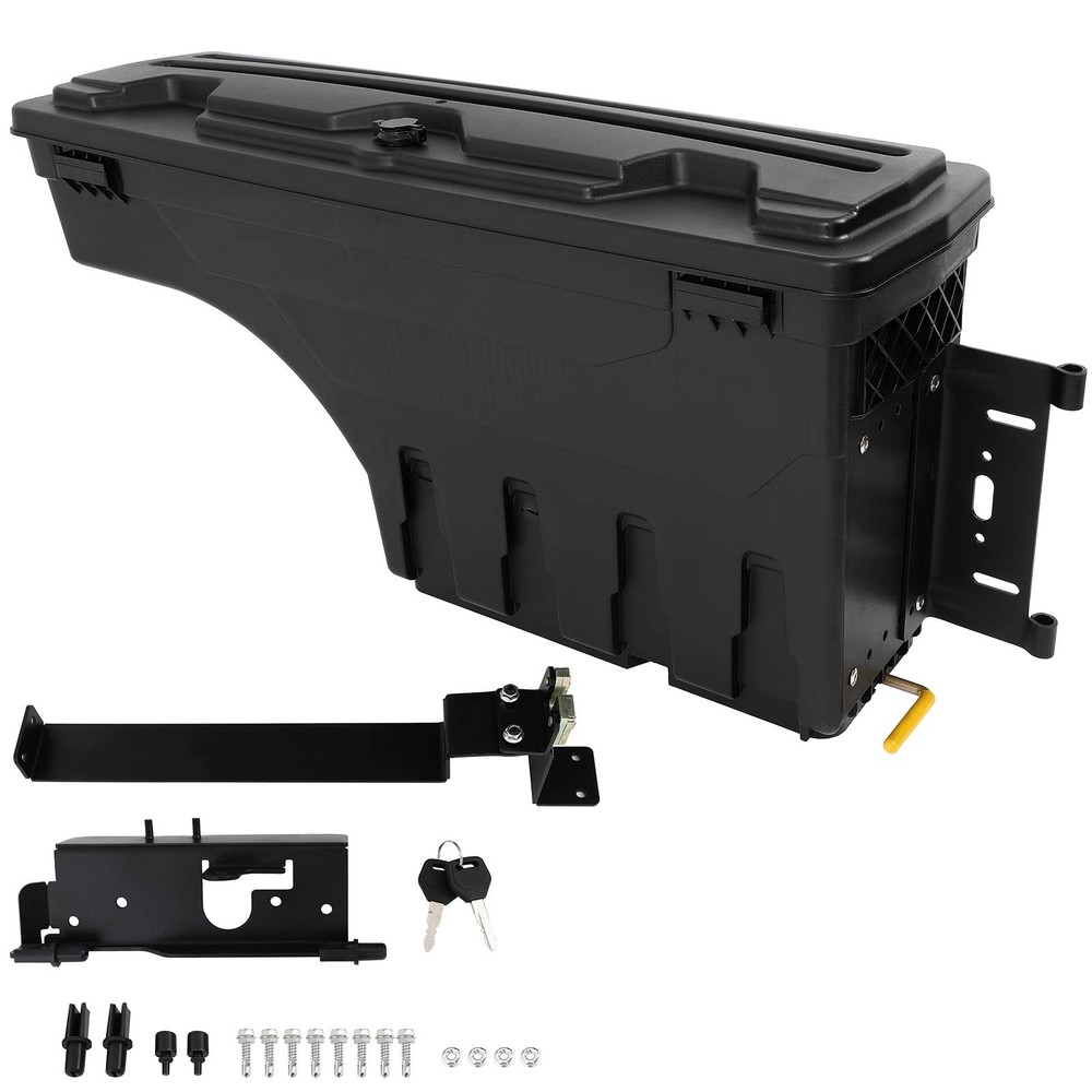 Storage Box Key Lock Swing For Ram 1500 2019-2021 Both Sides Black