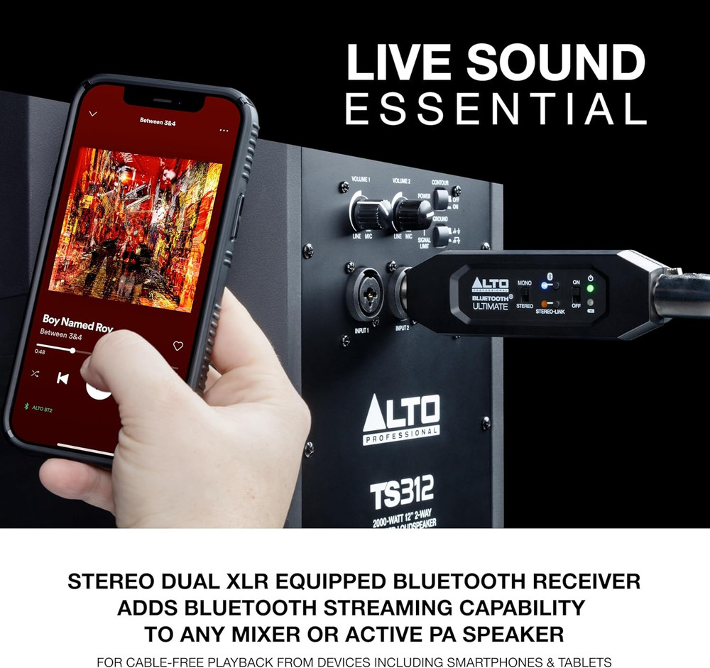 Bluetooth Ultimate XLR Equipped Rechargeable Stereo Bluetooth Receiver for Mixin