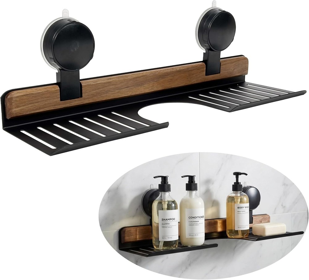 Compact Over Sink Shelf, 15.7" Suction Rack with Elegant Design for Space Saving