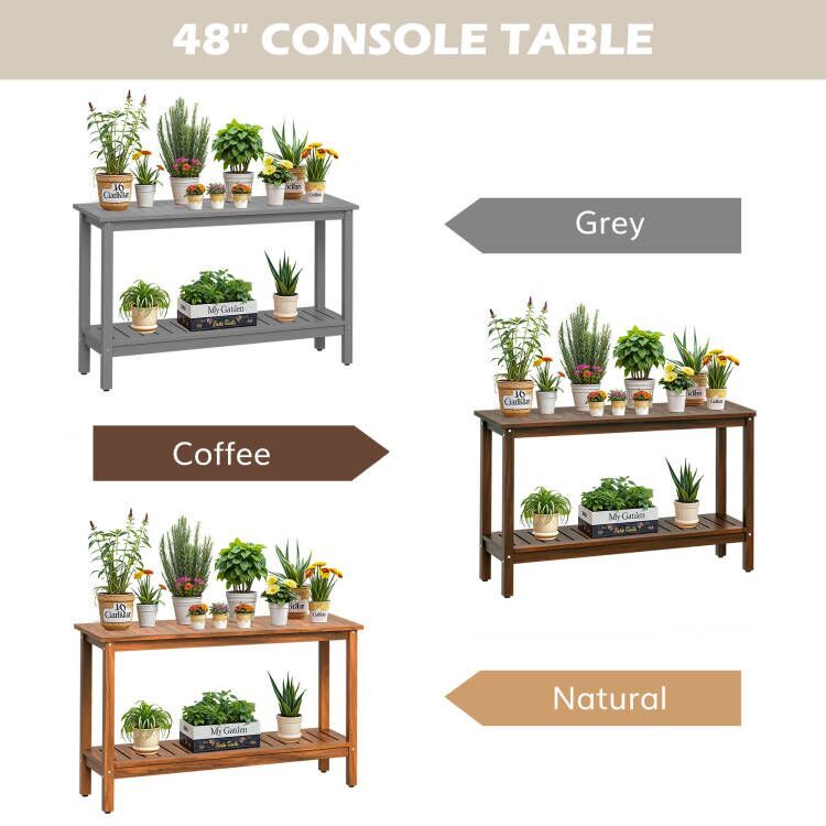 48" Console Table with Shelves Entry Way Table with Open Storage Easy Assembly