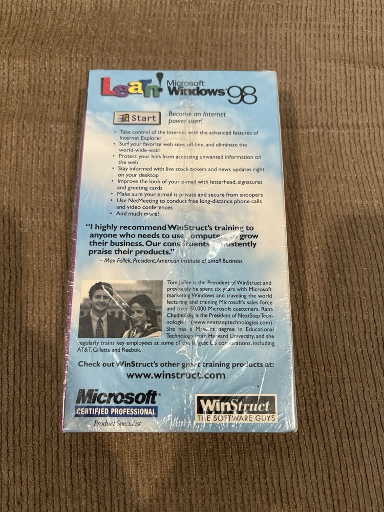 Learn Windows 98 Microsoft Advanced Internet &e-mail Sealed VHS
