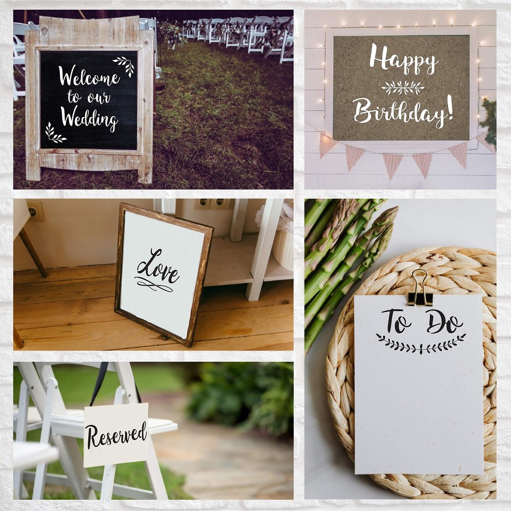 Boutique Calligraphy Stencil Template Kit - 45 Reusable Pieces - Includes Let...