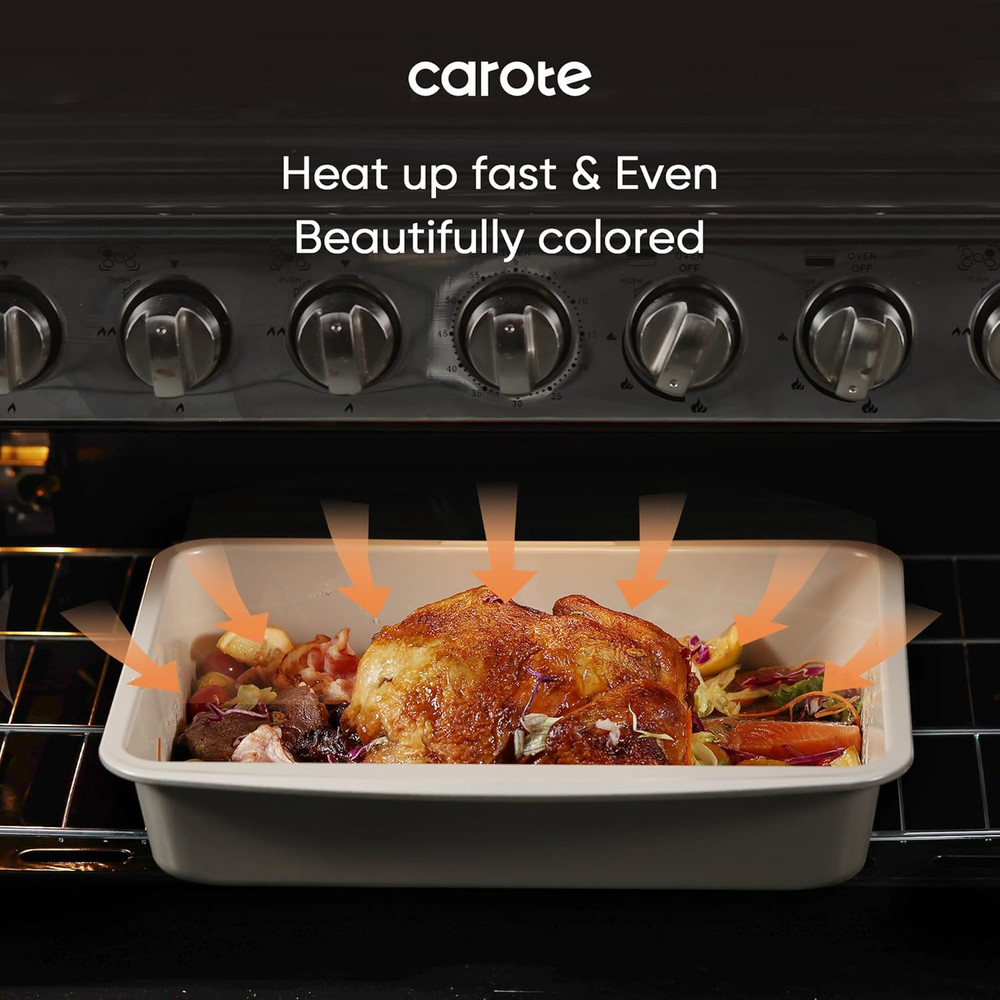 7-Piece Nonstick Stackable Baking Pans Set - Bakeware Sets Including Cookie Shee