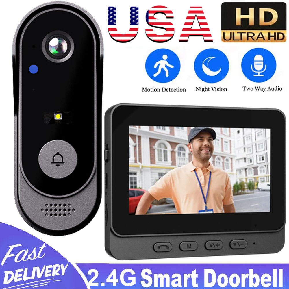 Smart Fingerprint Door Lock Keyless Entry Front Lock with Visual Doorbell Camera