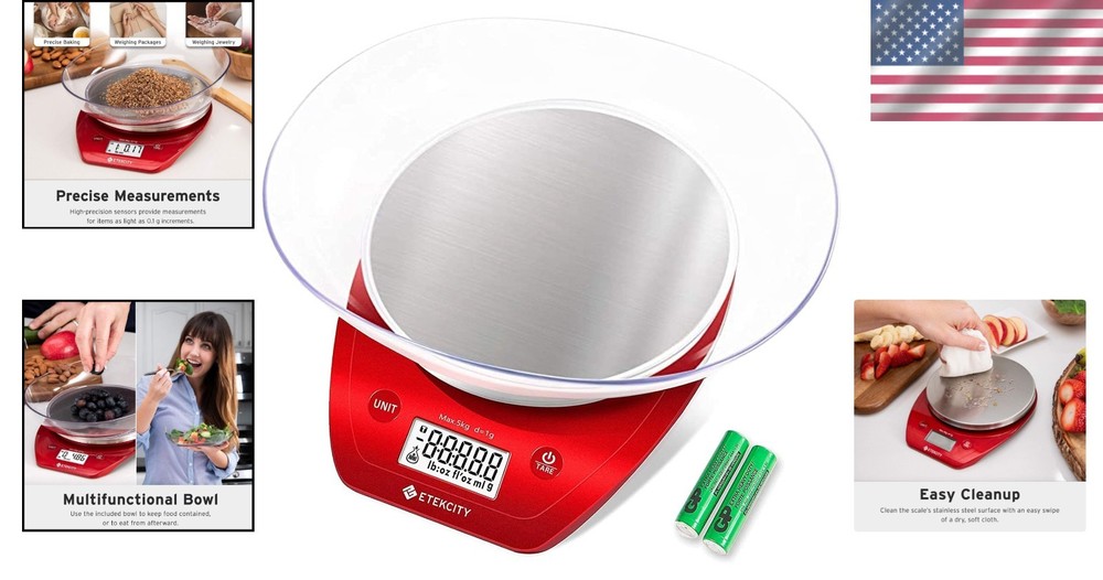 Compact Digital Food Scale with LCD Display - Perfect for Weight Loss & Baking