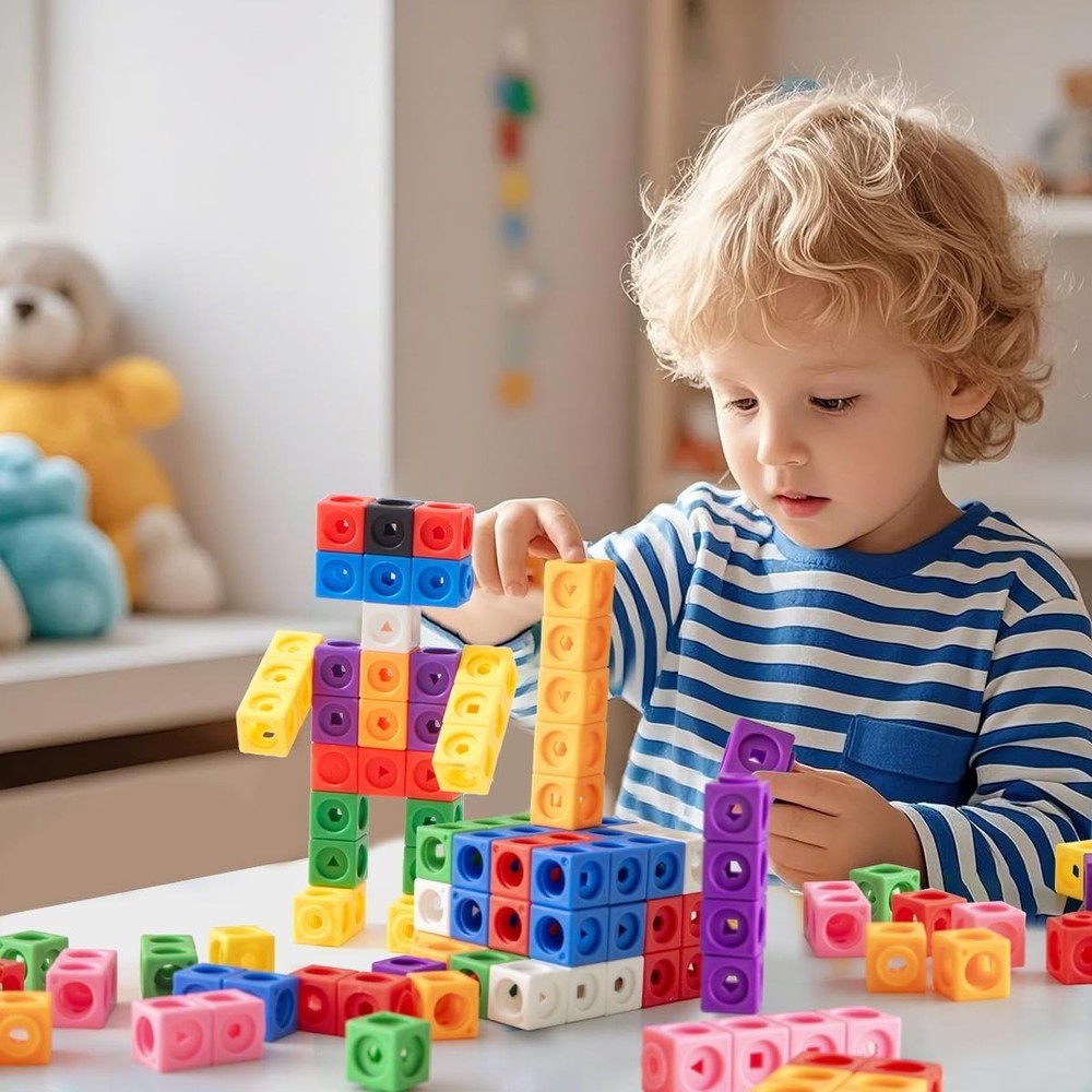 300pcs Math Linking Cubes Counting Blocks STEM Learning Manipulative Set