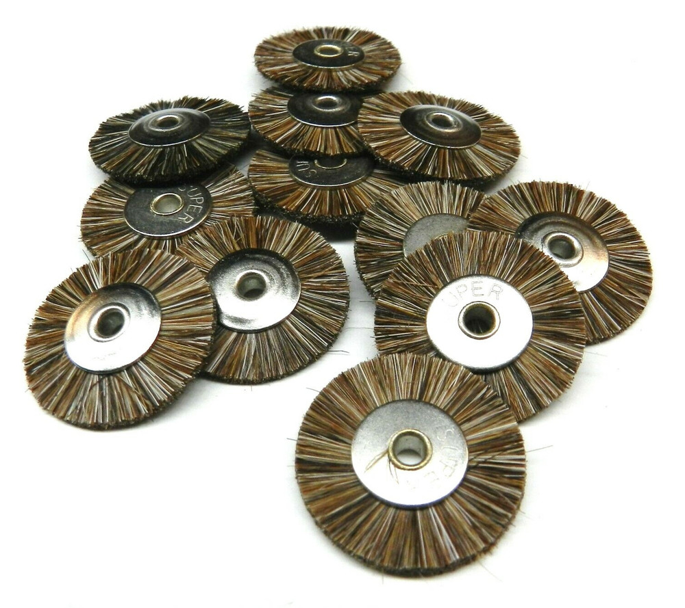 Bristle Brushes 1" Medium Unmounted Wheel 1/8" Hole 12pc