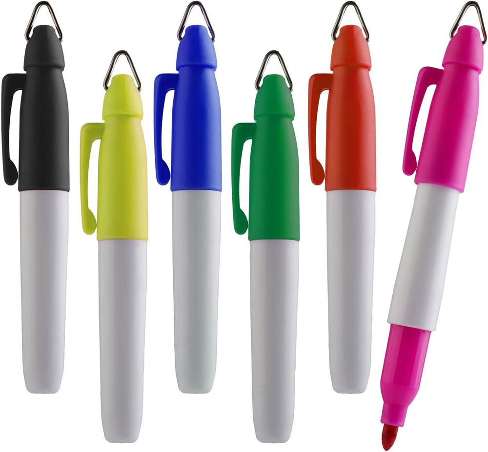 Mini Permanent Markers, Assorted Colours, Fine Point, 6 Count (Mixed)