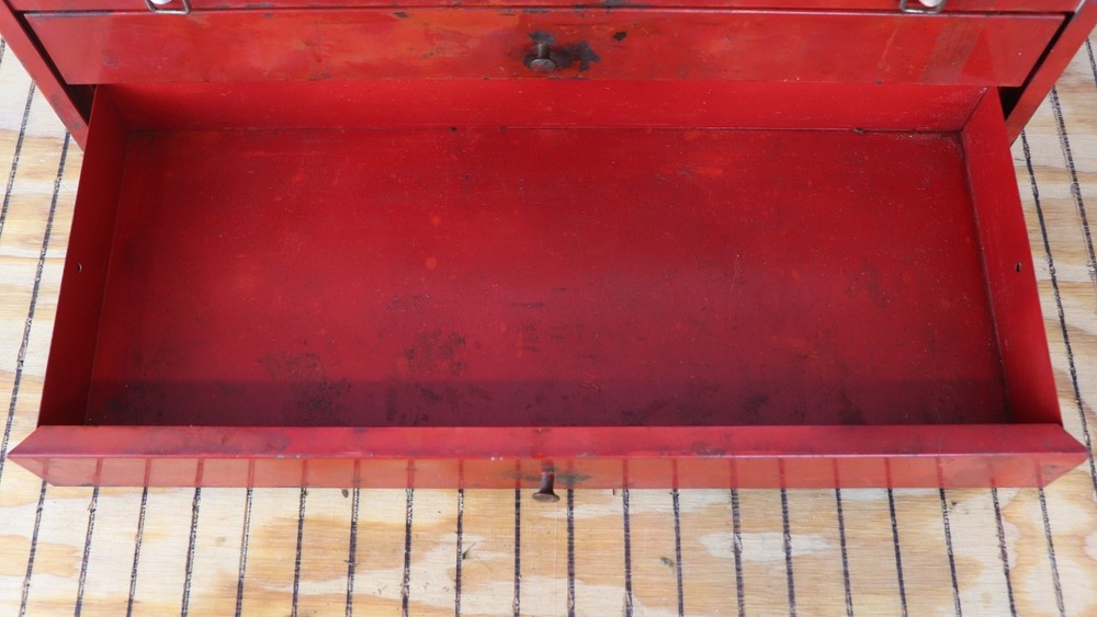 VINTAGE SOLID 2 DRAWER MECHANICS TOOL CHEST